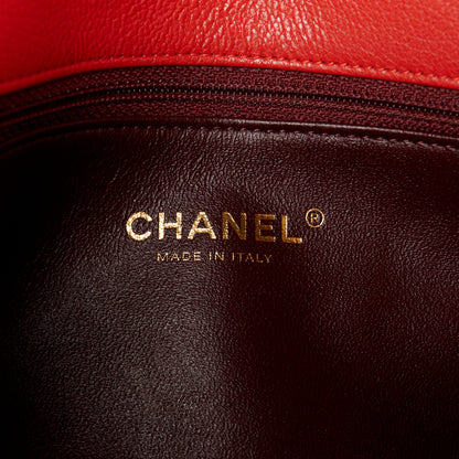 Chanel Shiny Goatskin Diagonal Quilted Medium Flap Red 7 of 14