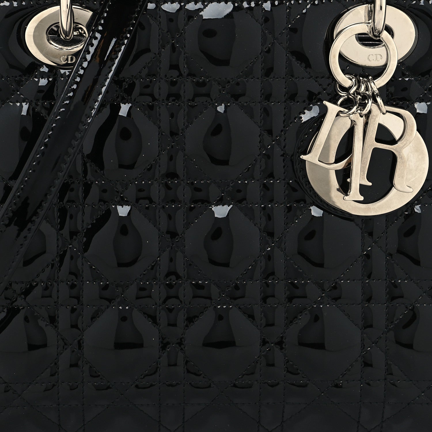 Christian Dior Patent Cannage Medium Lady Dior Black 8 of 11