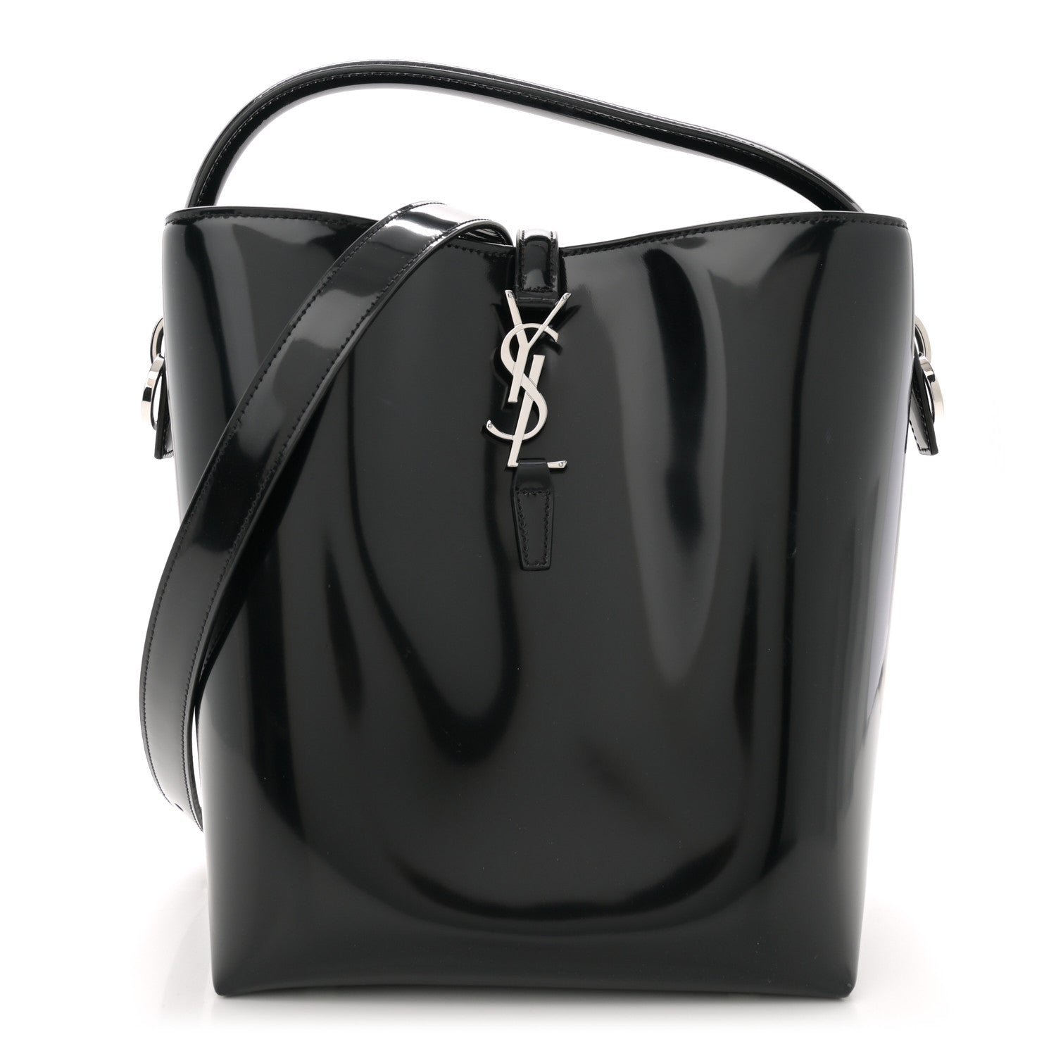 Saint Laurent Patent Calfskin Le 37 Bucket Bag Black 1 of 14