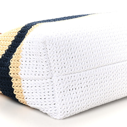 Miu Miu Raffia Crochet Stripe Tote Bag Naturale White 8 of 9