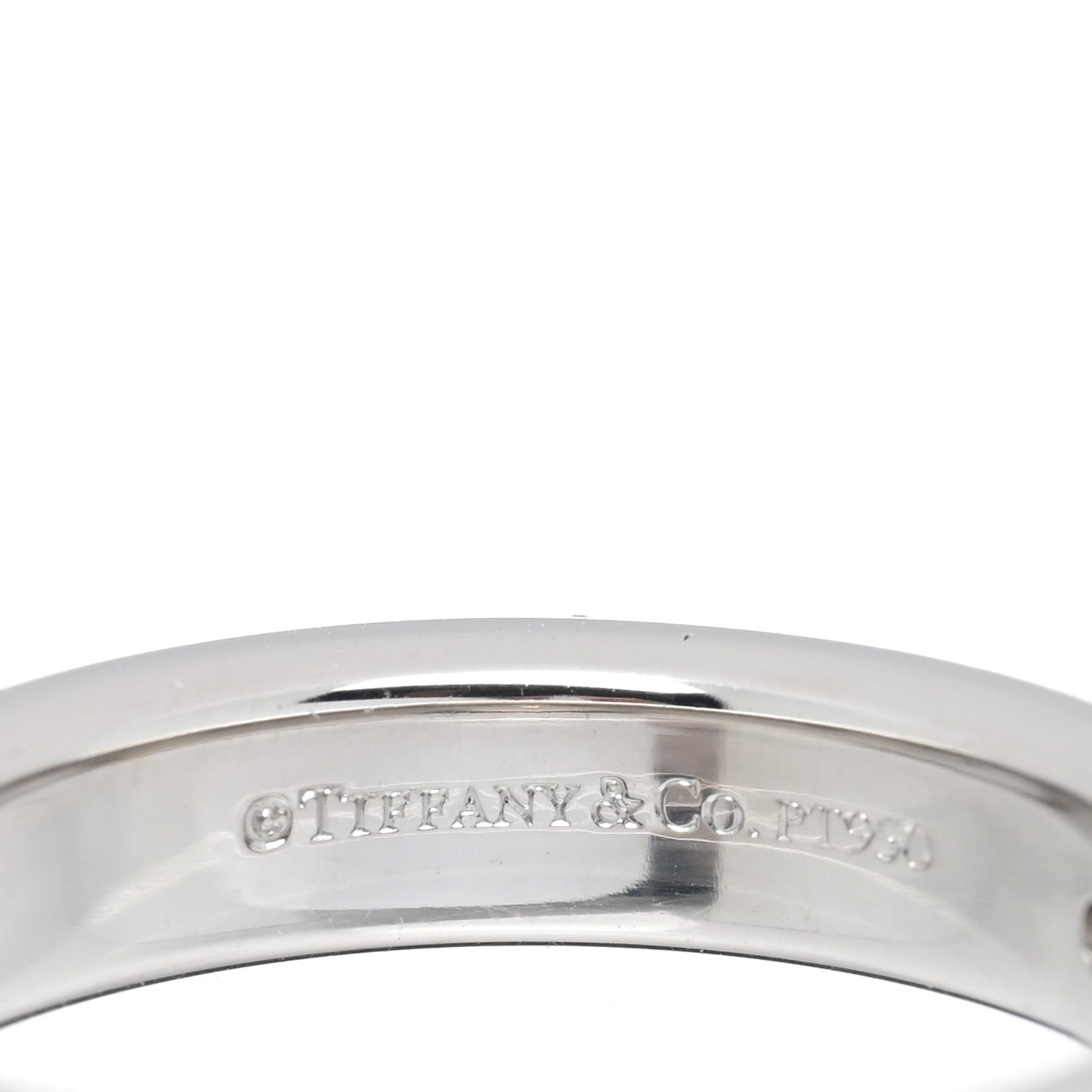 Platinum Diamond 4mm Logo Band Ring 49 5