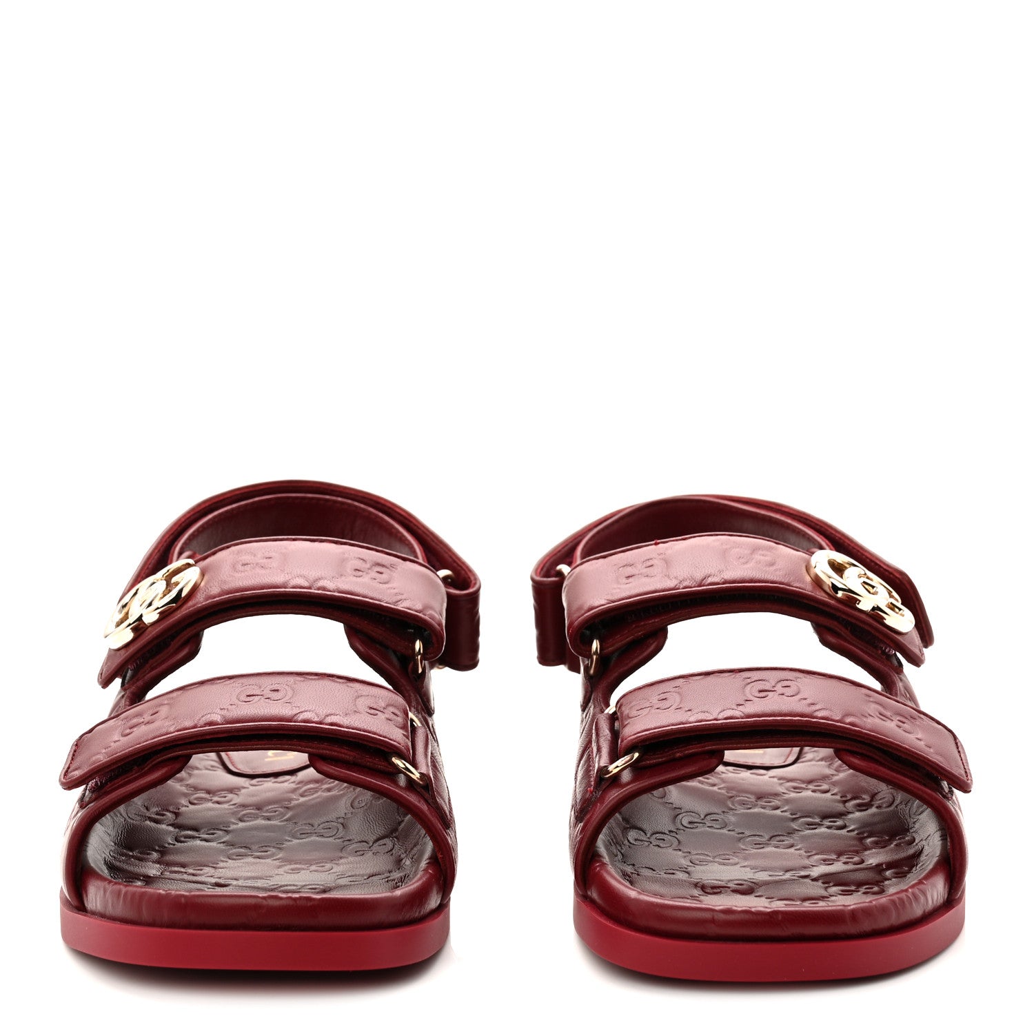 Gucci Guccissima GG Embossed Womens Sandals 39.5 Rosso Ancora 3 of 10