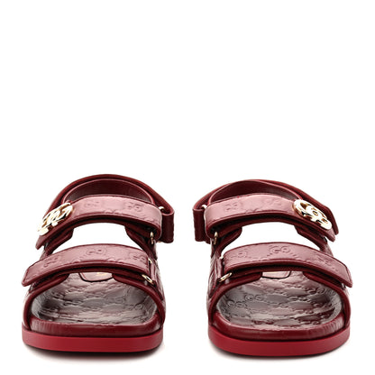 Gucci Guccissima GG Embossed Womens Sandals 39.5 Rosso Ancora 3 of 10