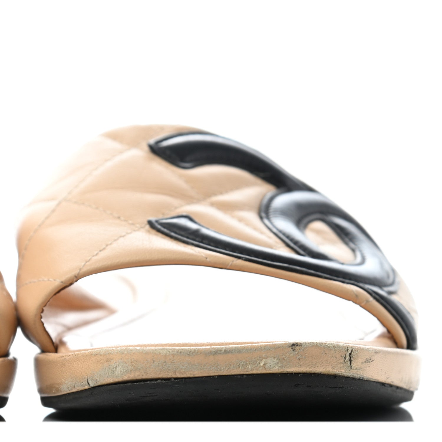 Chanel Lambskin Quilted Cambon Mules 38.5 Beige 6 of 8