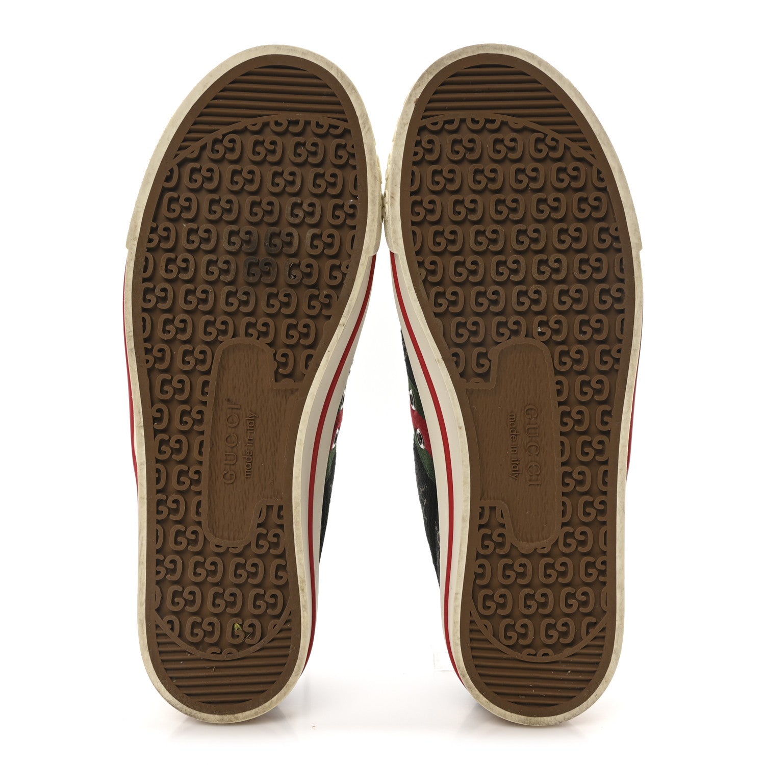 Gucci New Denim GG Monogram Web Womens 1977 Tennis Sneakers 39 Black Ivory 12 of 18