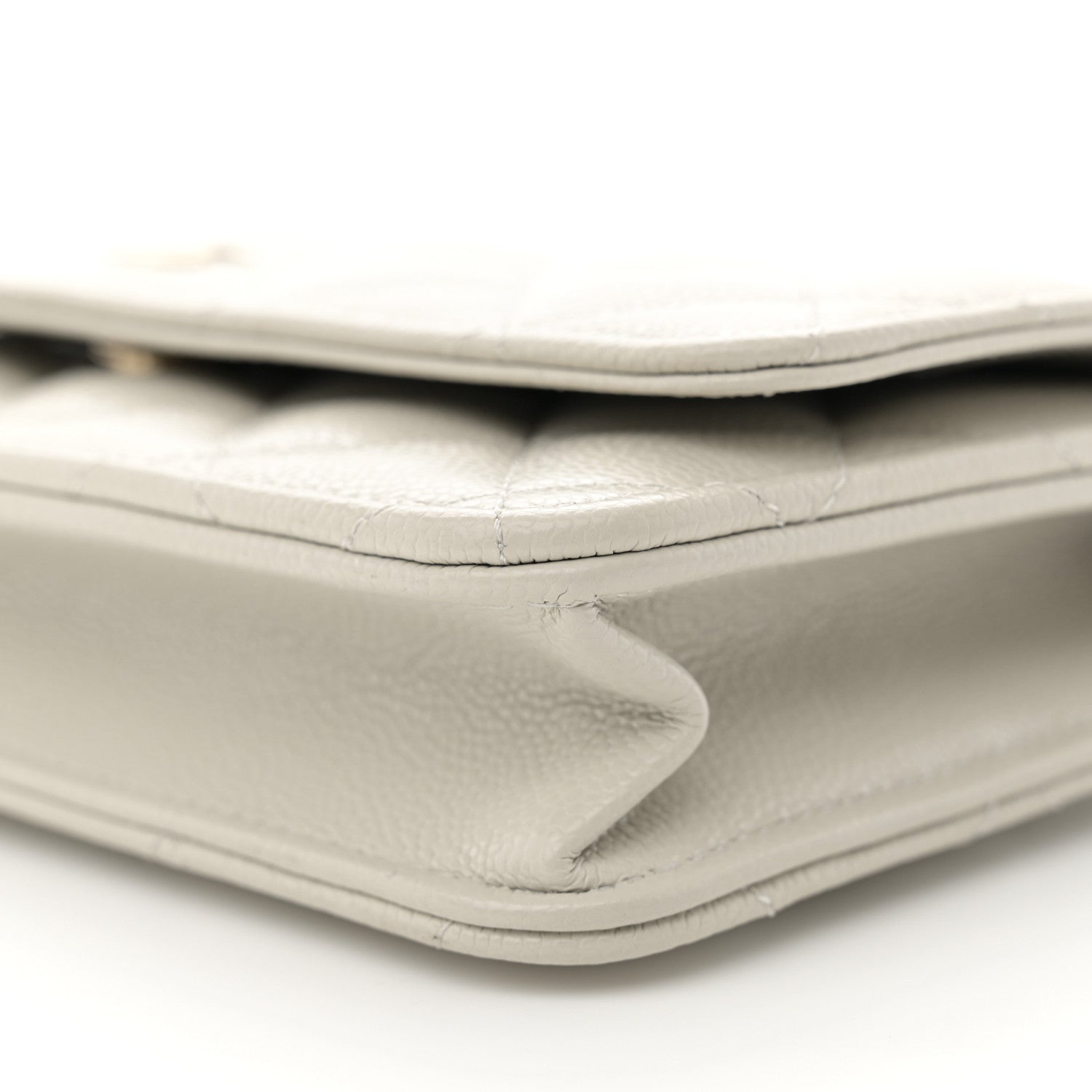 Chanel Caviar Quilted Wallet On Chain WOC Light Grey 10 of 11