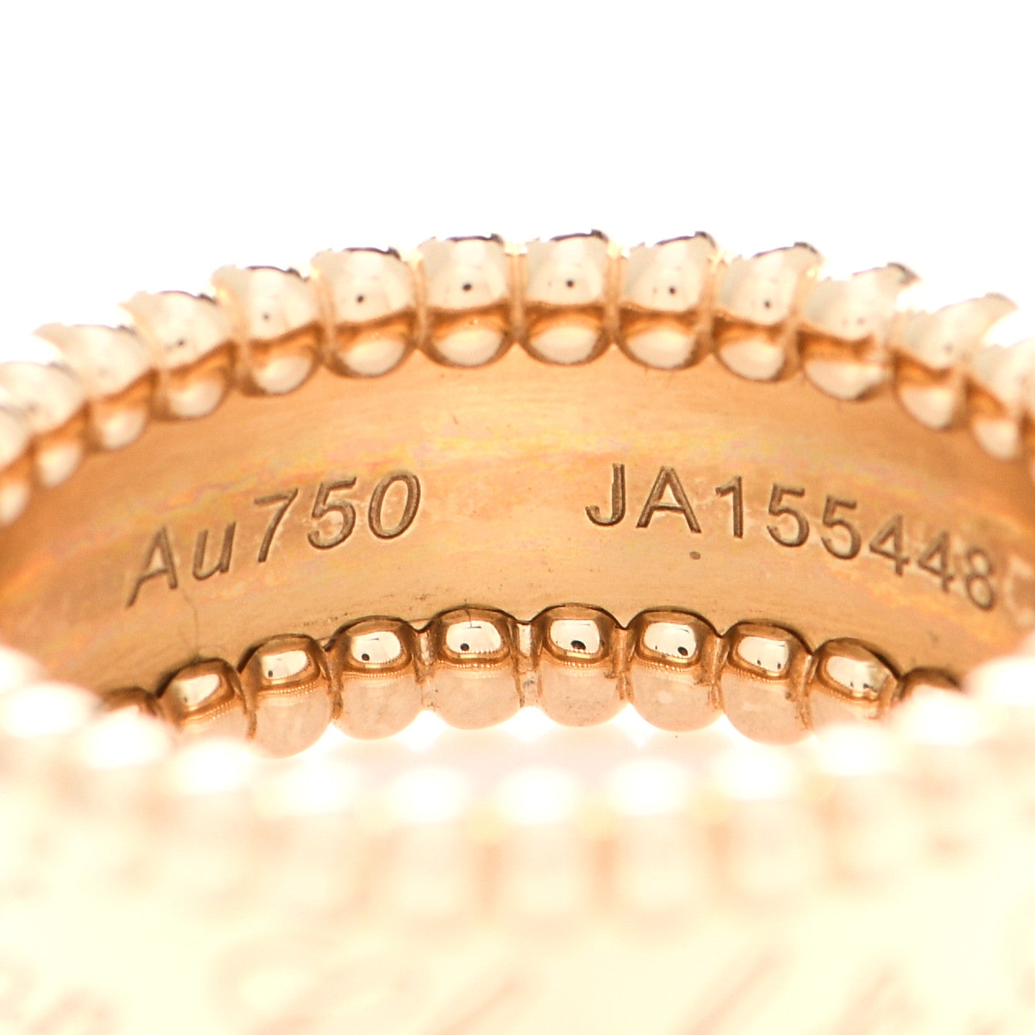 Van Cleef & Arpels 18K Yellow Gold Perlee Signature Ring 49 4.75 4 of 5