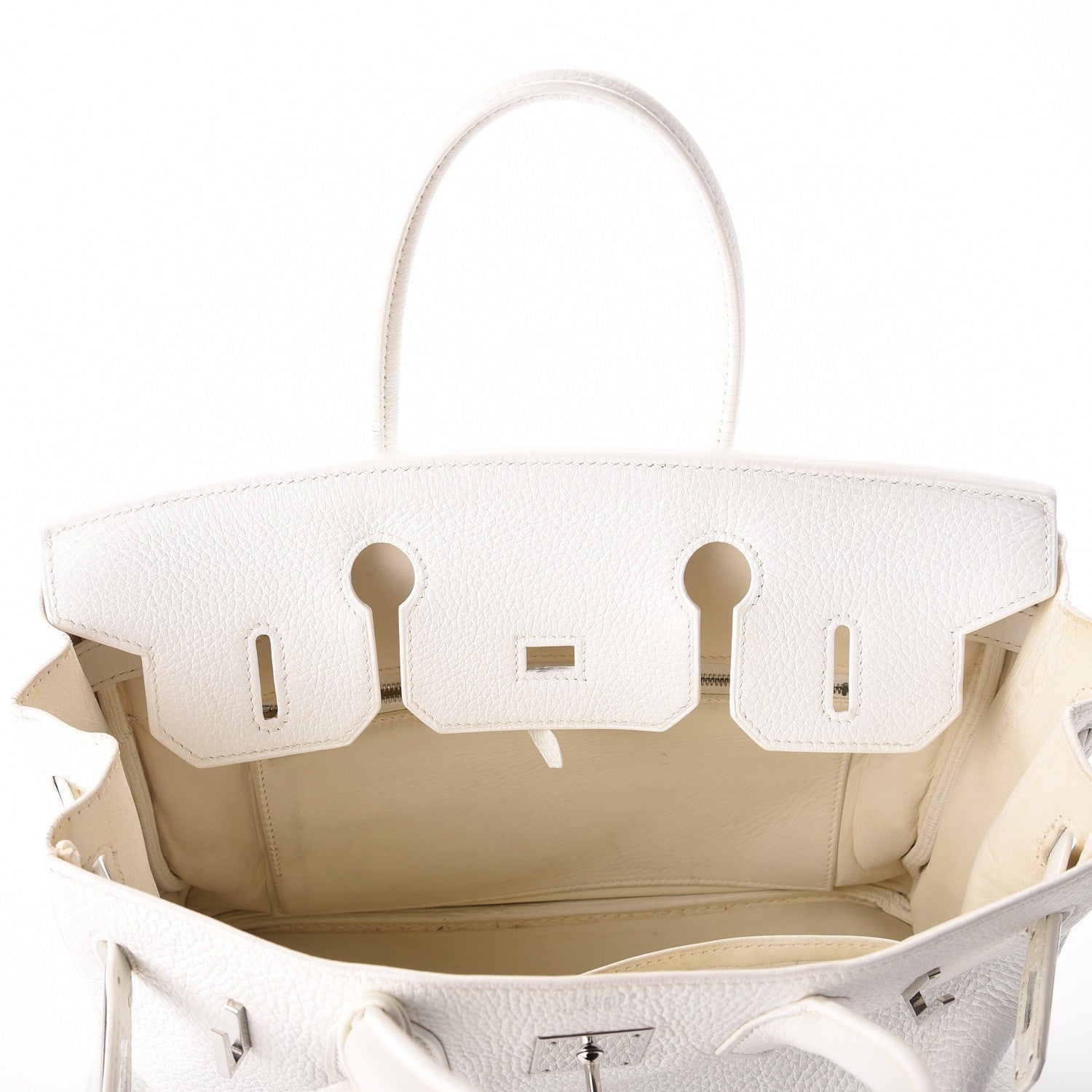 Hermes Taurillon Clemence Birkin 30 White 7 of 44