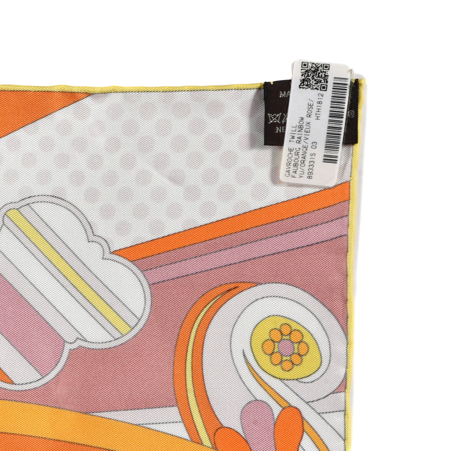Silk Fabourg Rainbow Scarf 45 Orange Vieux Rose