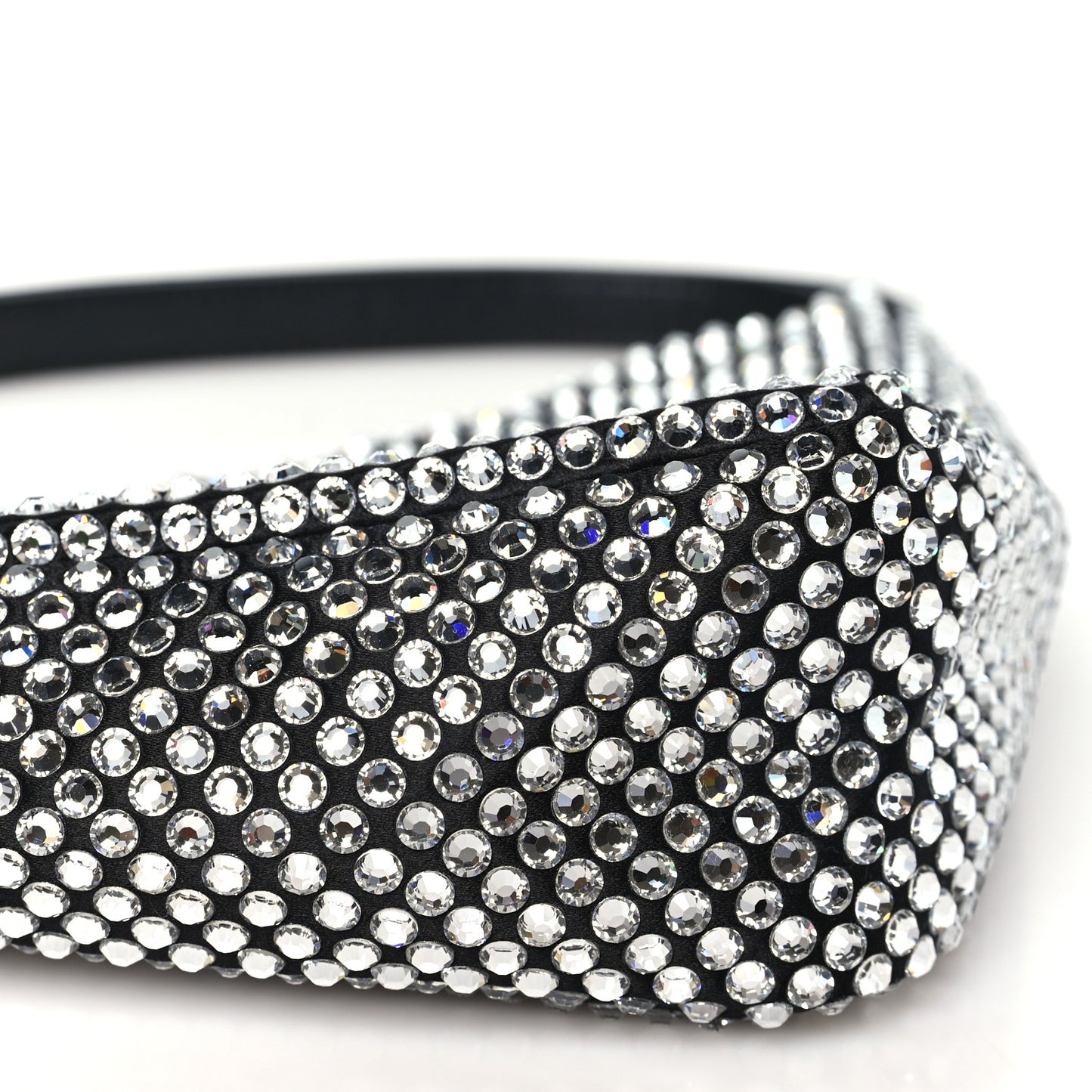 Satin Crystal Triangle Pouch Cristal