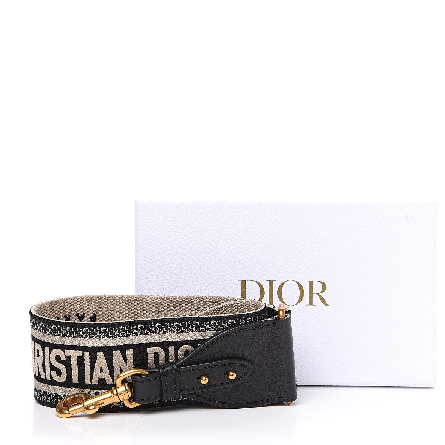 Christian Dior Canvas Embroidered Shoulder Strap Black 5 of 5