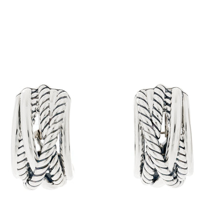 David Yurman Sterling Silver Crossover Shrimp Earrings 1 of 4