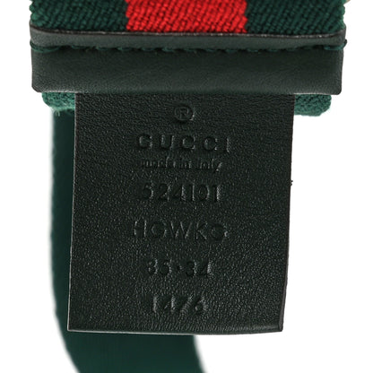 Gucci Canvas Torchon Double G Web Belt 85 34 Verde 3 of 4