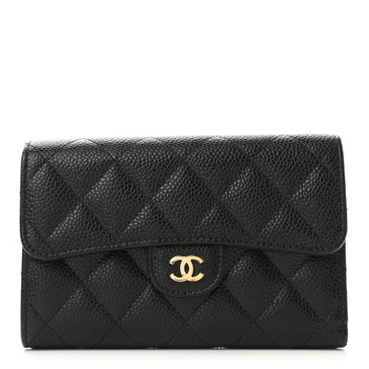 Chanel Caviar Quilted Medium Flap Wallet Black 1 of 9