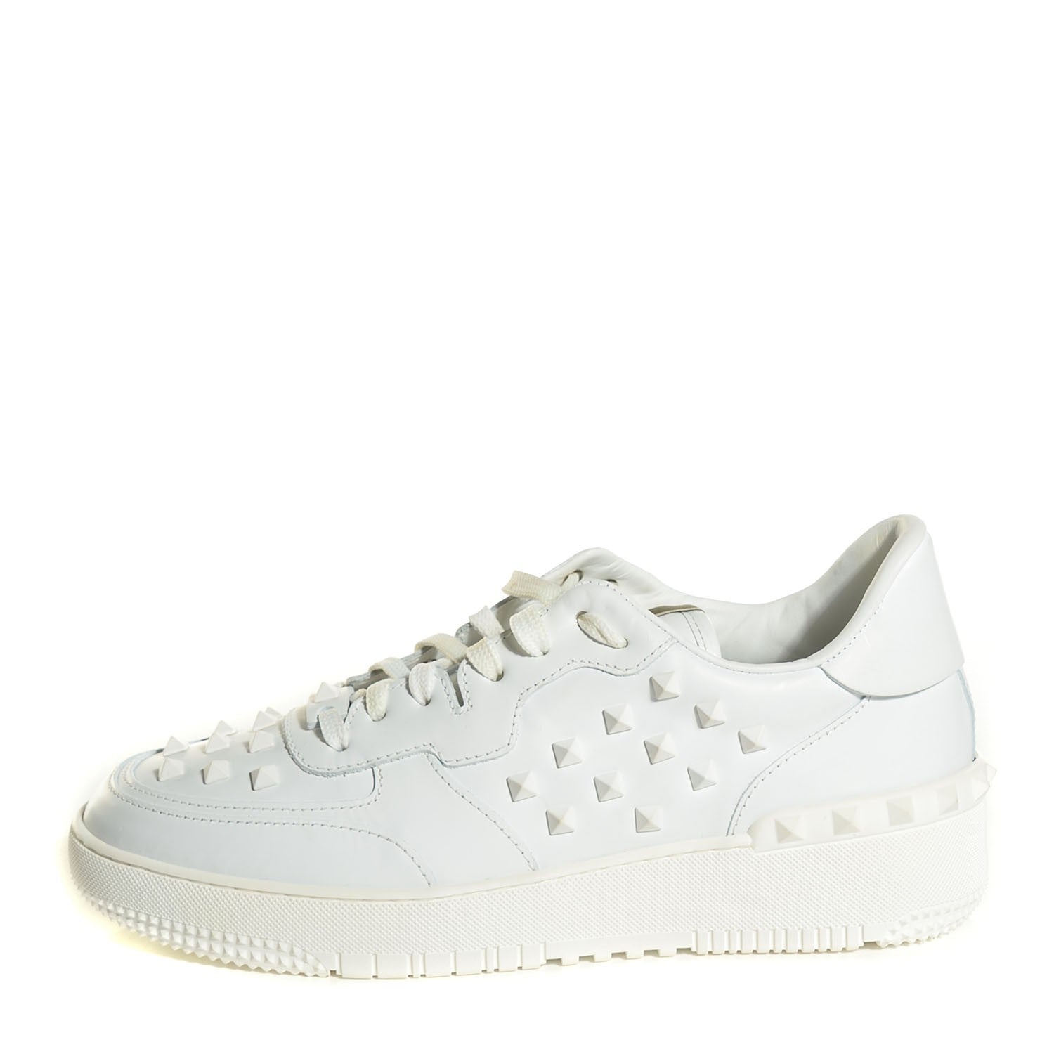 Valentino Garavani Calfskin Mens Rock Be Low Top Sneakers 43.5 White 2 of 14