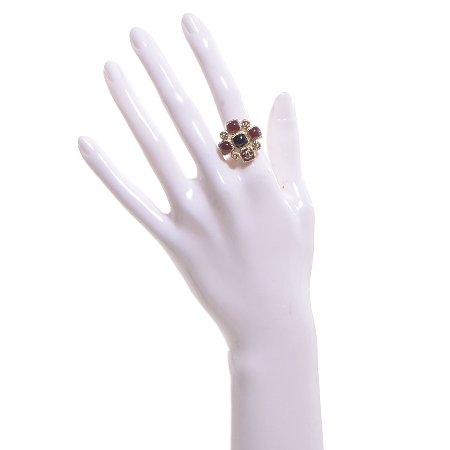 Chanel Gripoix Pearl CC Ring Gold 7 2 of 5