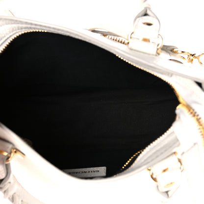 Balenciaga Chevre Gold Metallic Edge Hardware Mini City White 5 of 10
