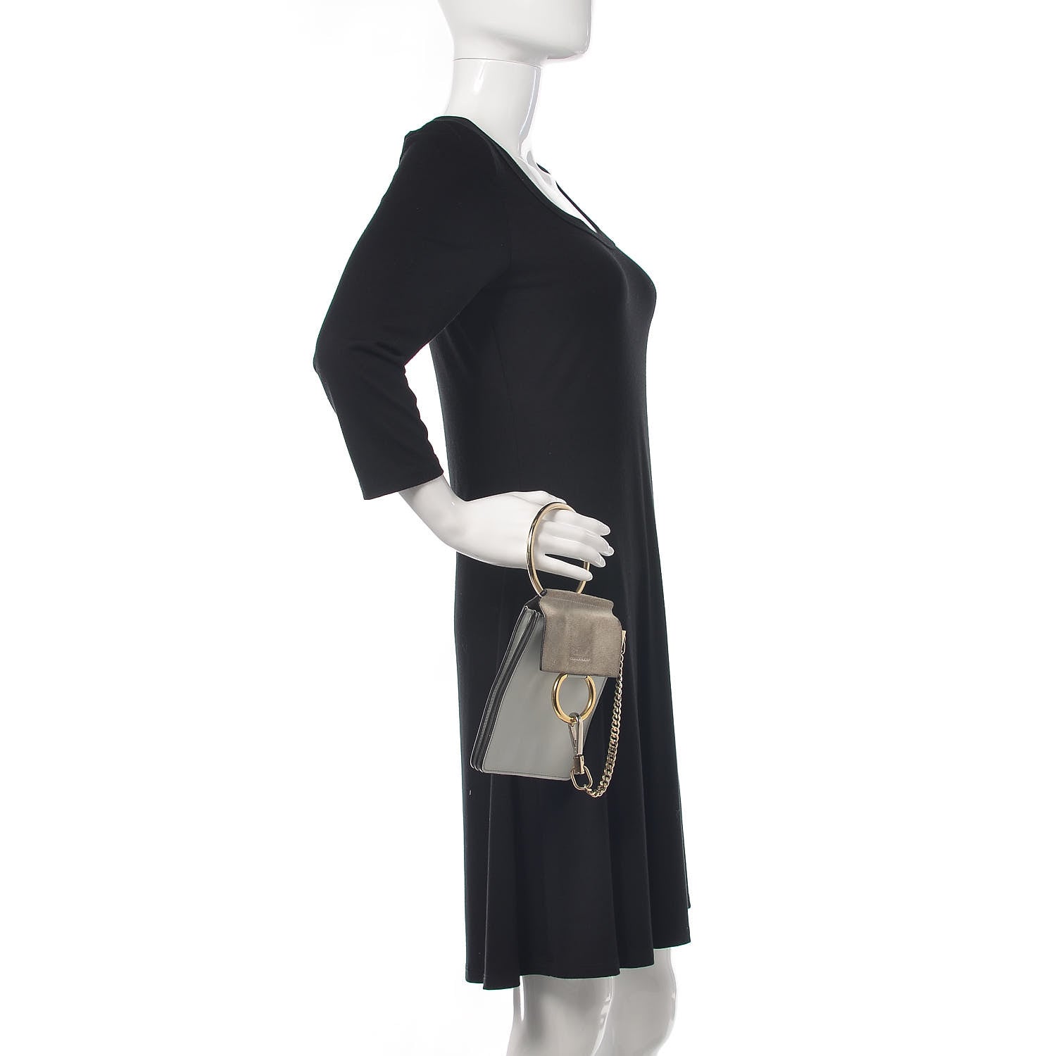 Chloe Suede Calfskin Mini Faye Bracelet Bag Airy Grey 2 of 13