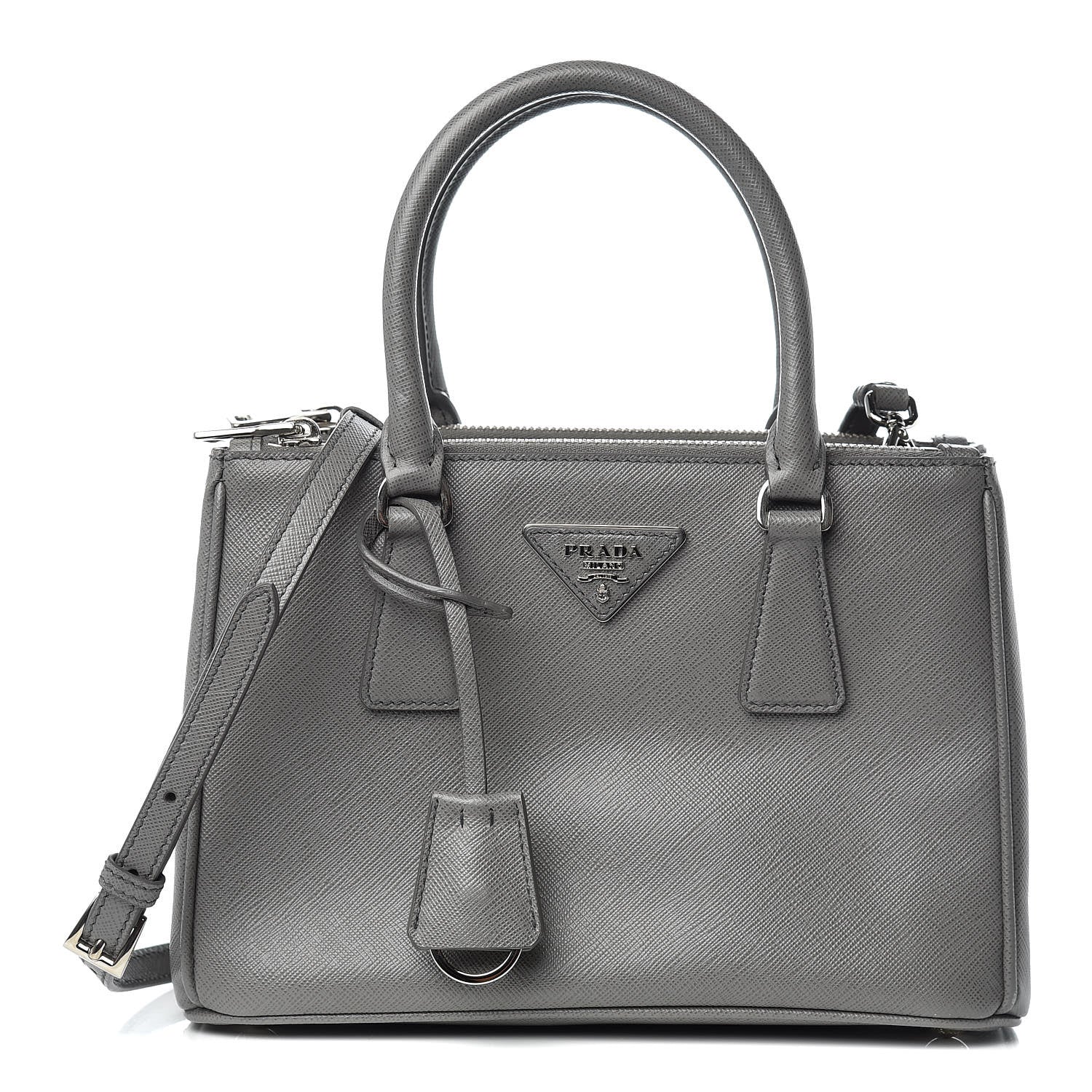 Prada Saffiano Mini Galleria Double Zip Tote Marmo 1 of 10