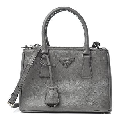 Prada Saffiano Mini Galleria Double Zip Tote Marmo 1 of 10