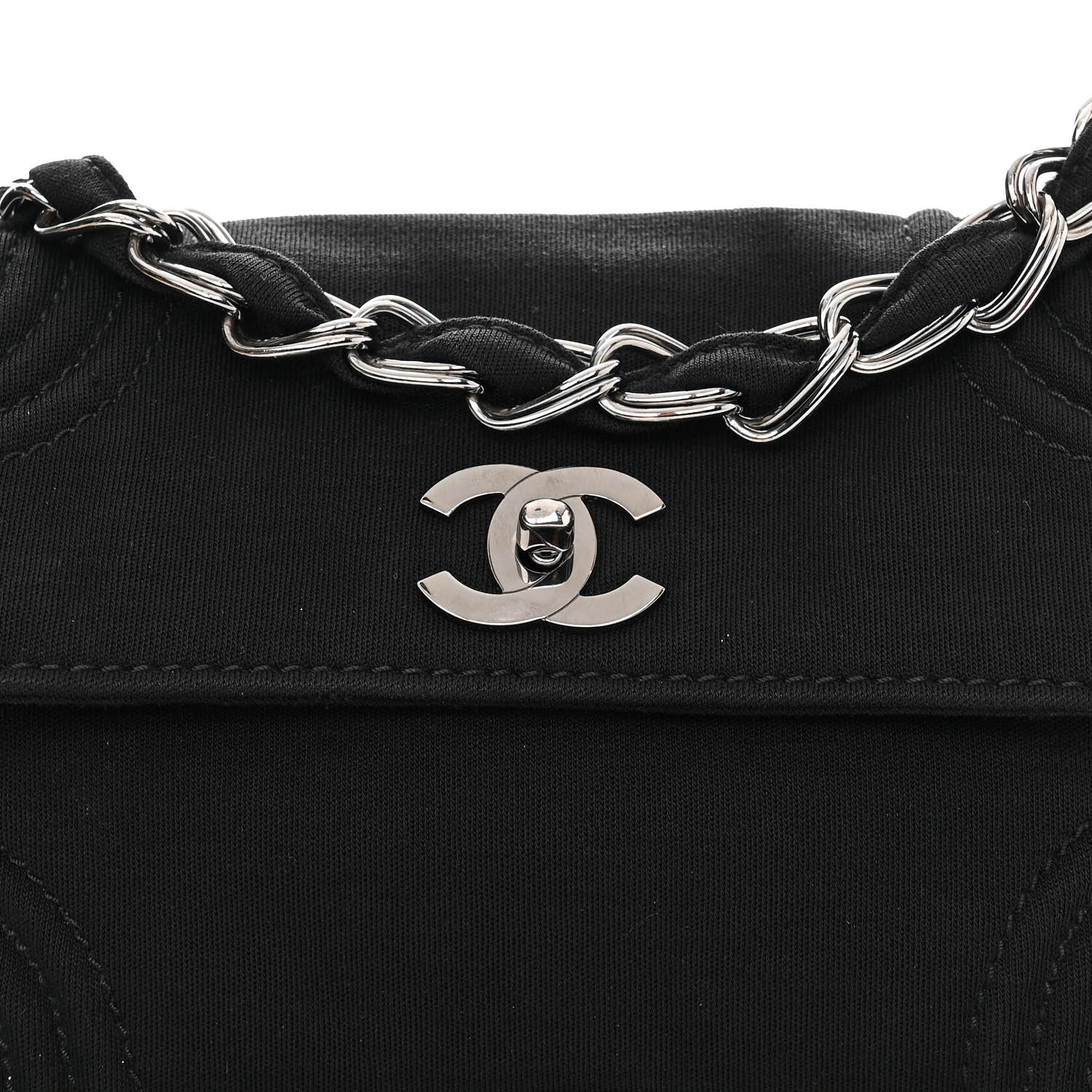 Chanel Jersey Quilted Single Flap Black 8 of 13