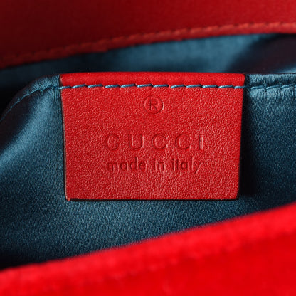 Gucci Velvet Matelasse Mini GG Marmont Shoulder Bag Hibiscus Red 6 of 7