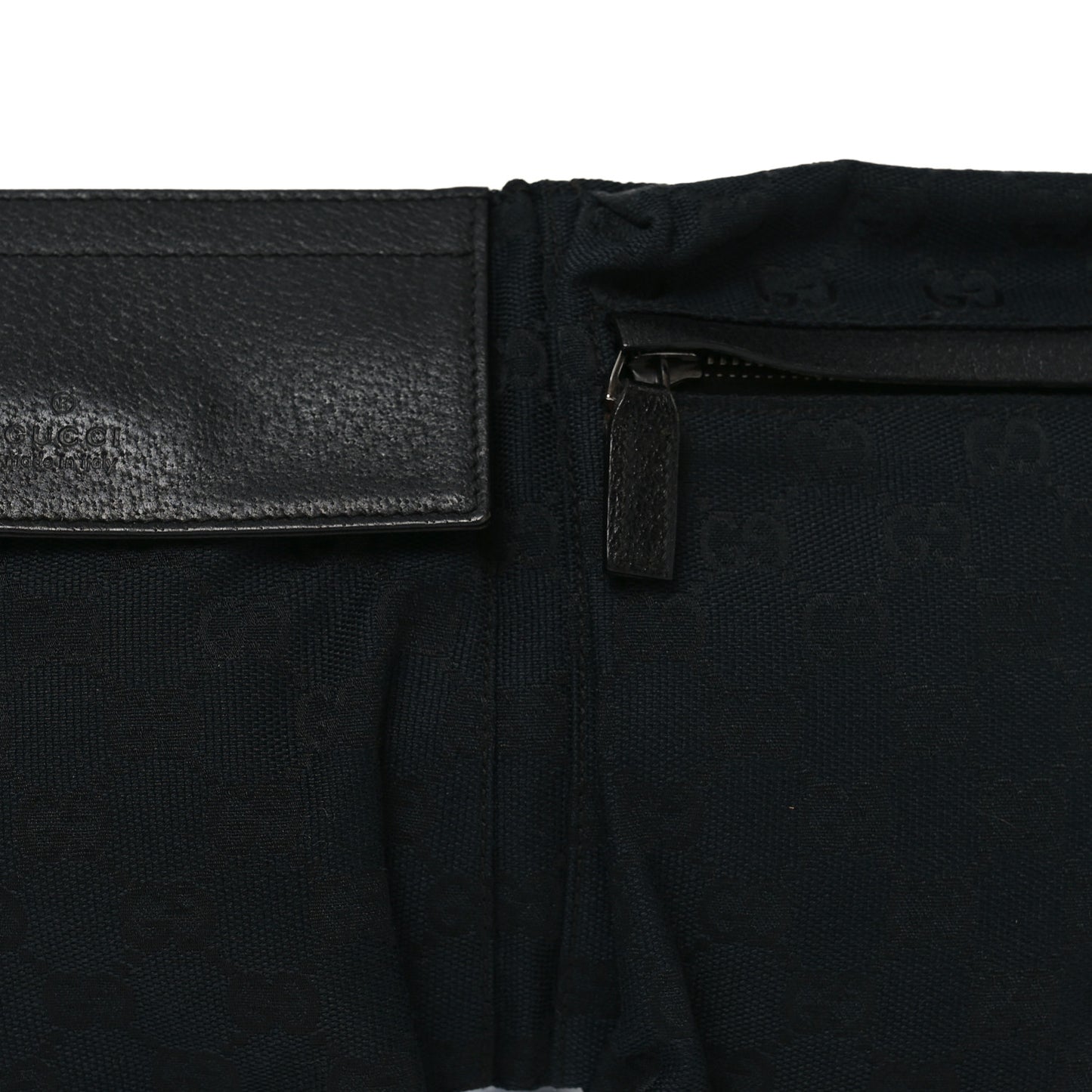 GG Monogram Double Pocket Belt Bag Black