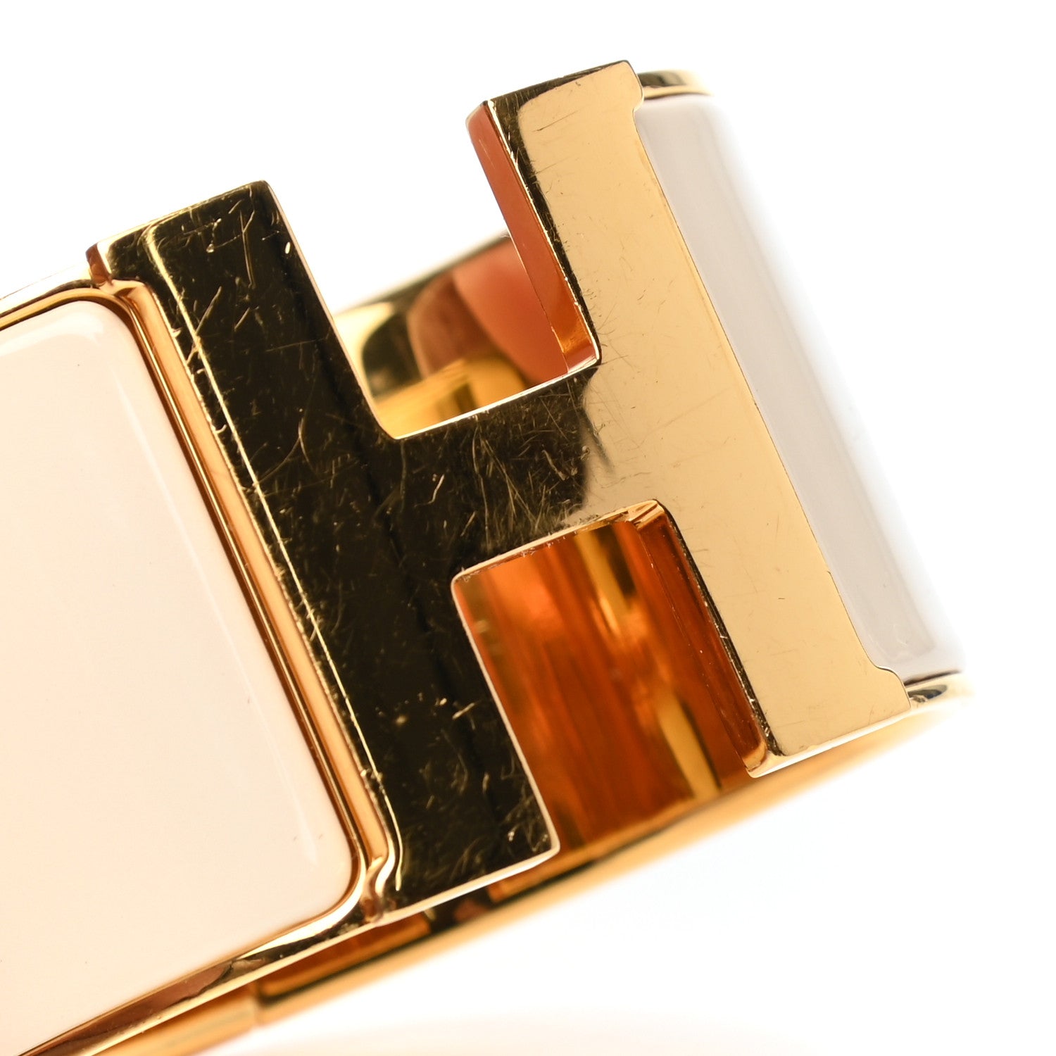 Hermes Enamel Extra Wide Clic Clac H Bracelet PM White 5 of 5