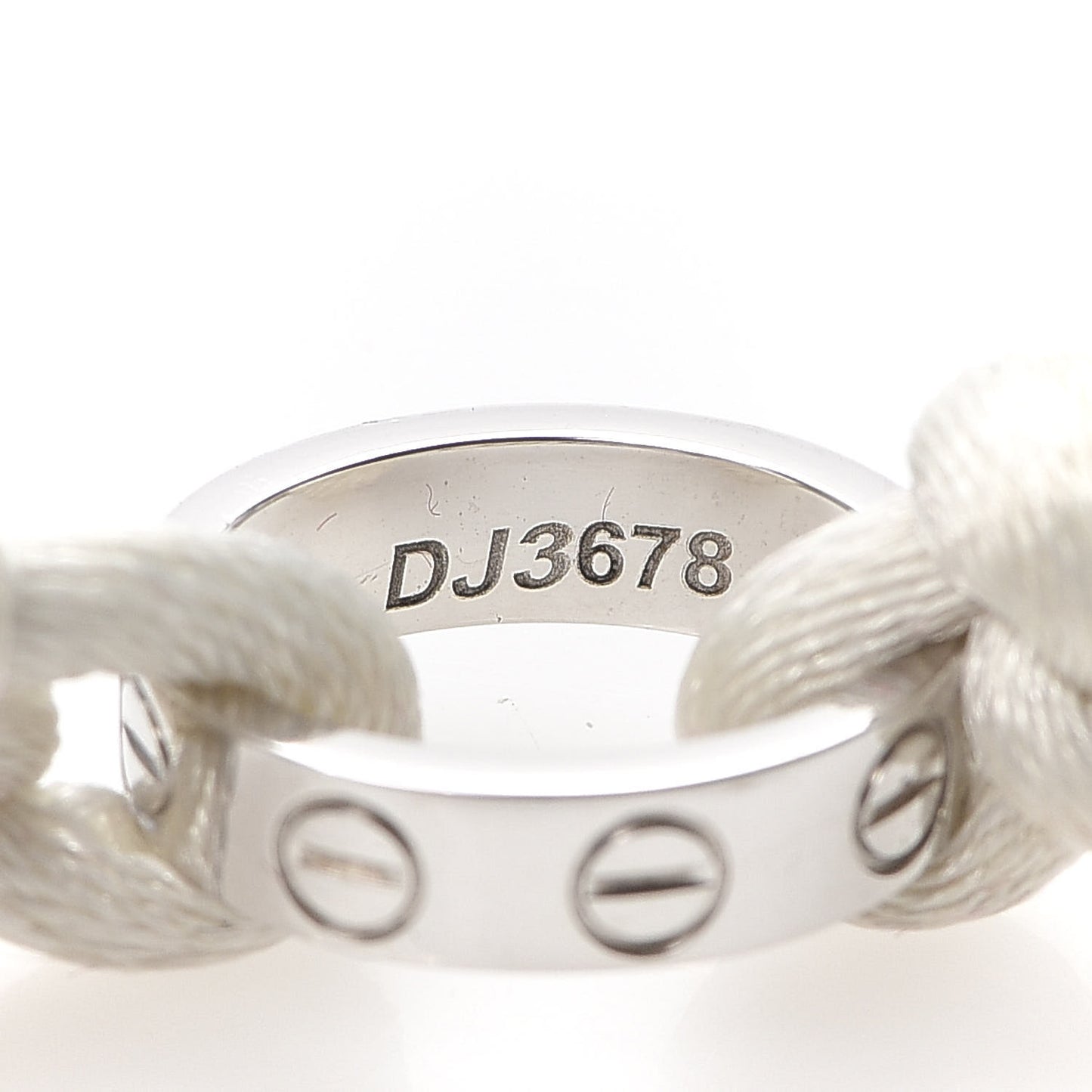 18K White Gold Charity LOVE Adjustable Cord Bracelet White