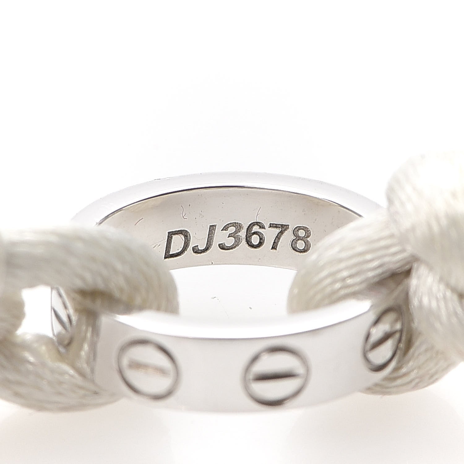 Cartier 18K White Gold Charity LOVE Adjustable Cord Bracelet White 6 of 7