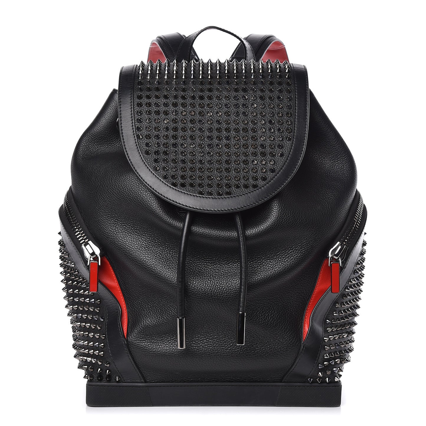 Calfskin Spiked Explorafunk Backpack Black