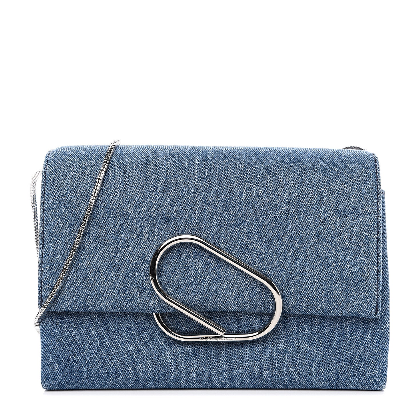3.1 Denim Alix Soft Flap Clutch Washed Indigo