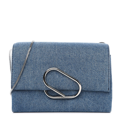 3.1 Phillip Lim 3.1 Denim Alix Soft Flap Clutch Washed Indigo 1 of 8