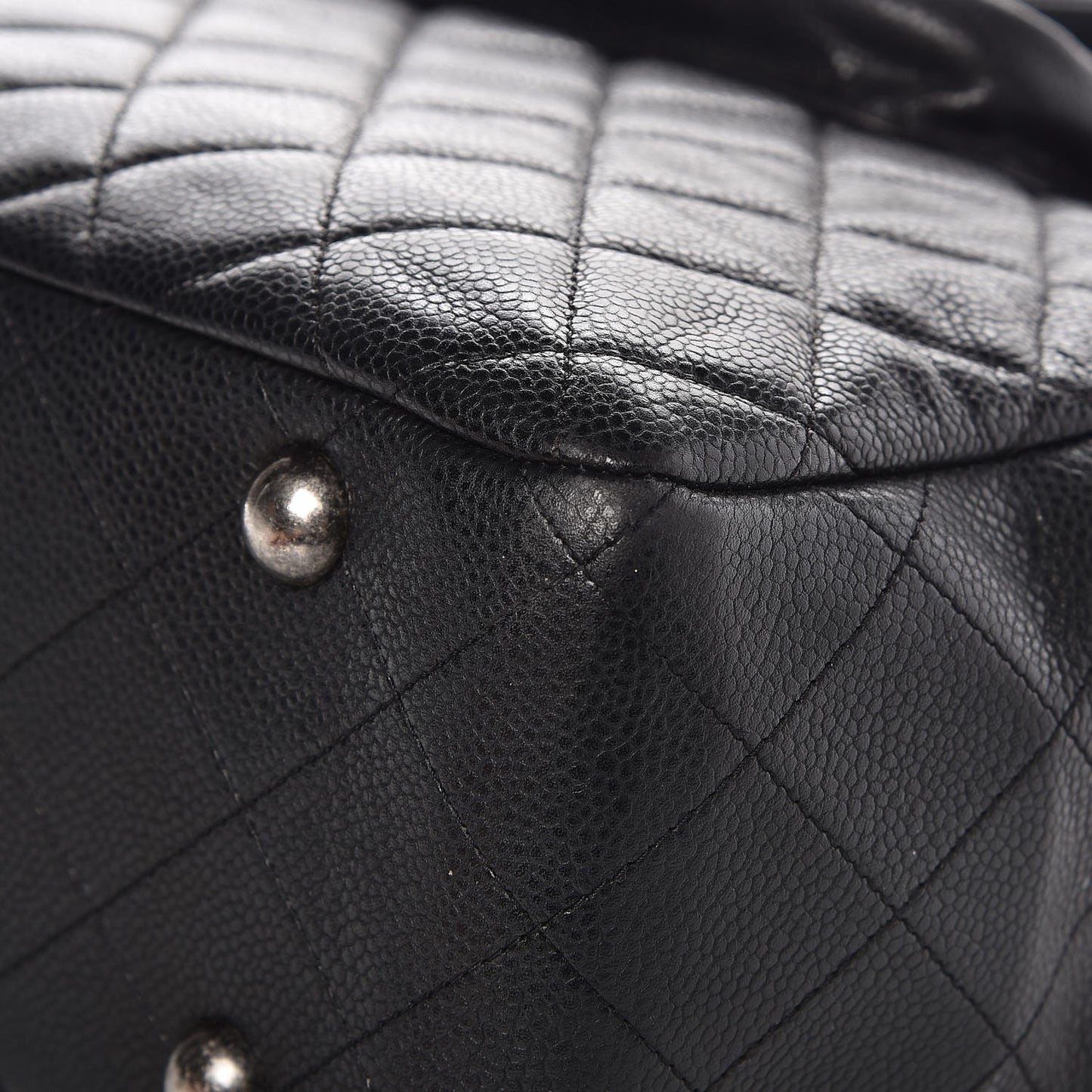 Caviar Quilted Flap Tote Black