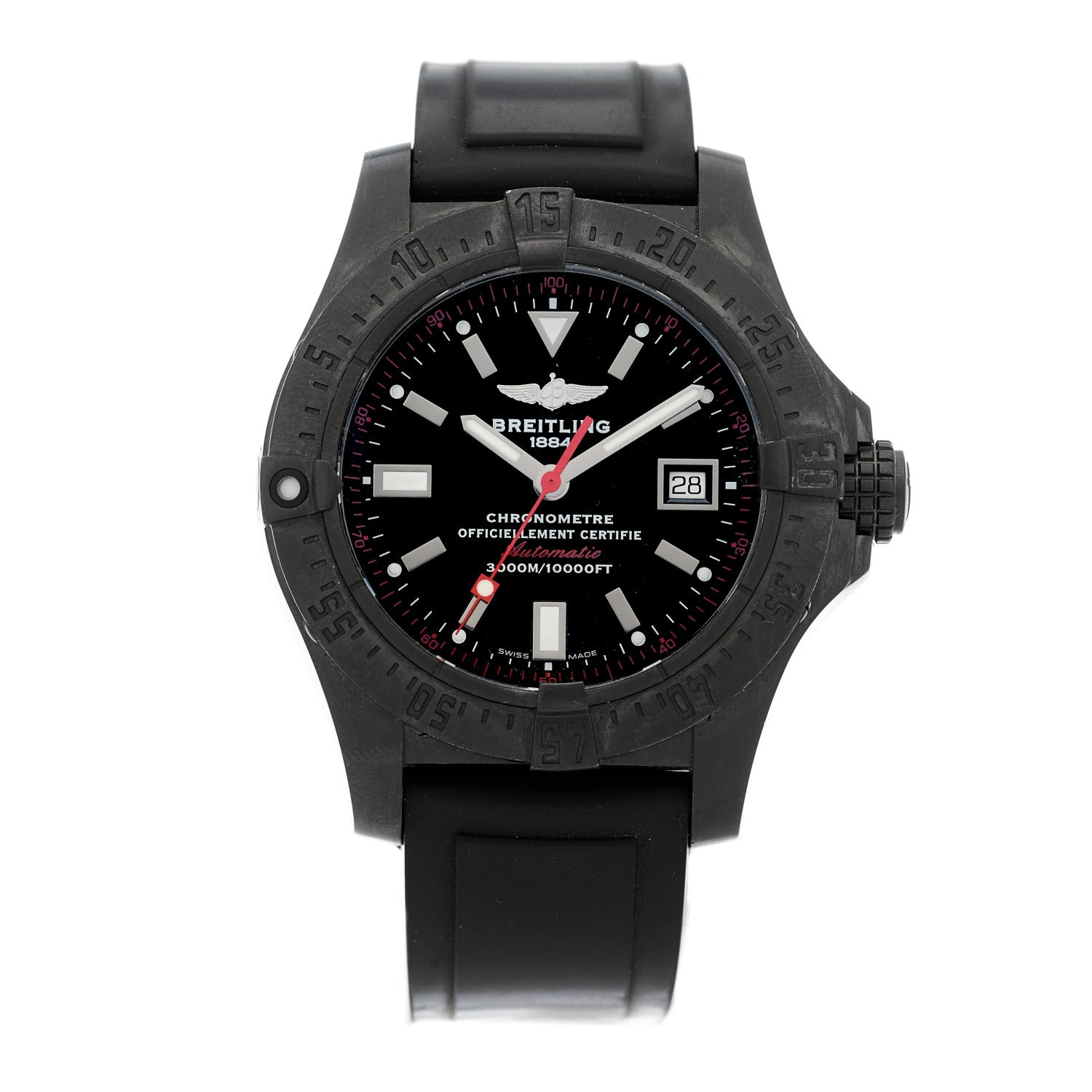 Breitling Stainless Steel Rubber 45mm Avenger Seawolf Automatic Watch Black M17330 1 of 4