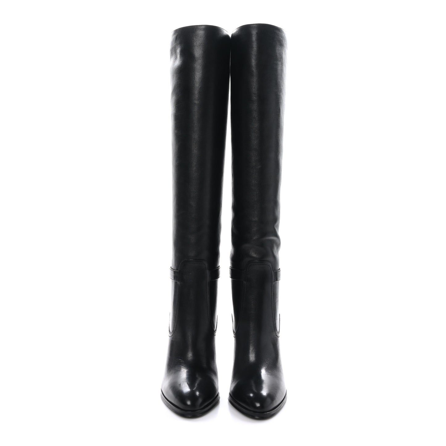 Grained Calfskin Diane 100 Boots 38.5 Black