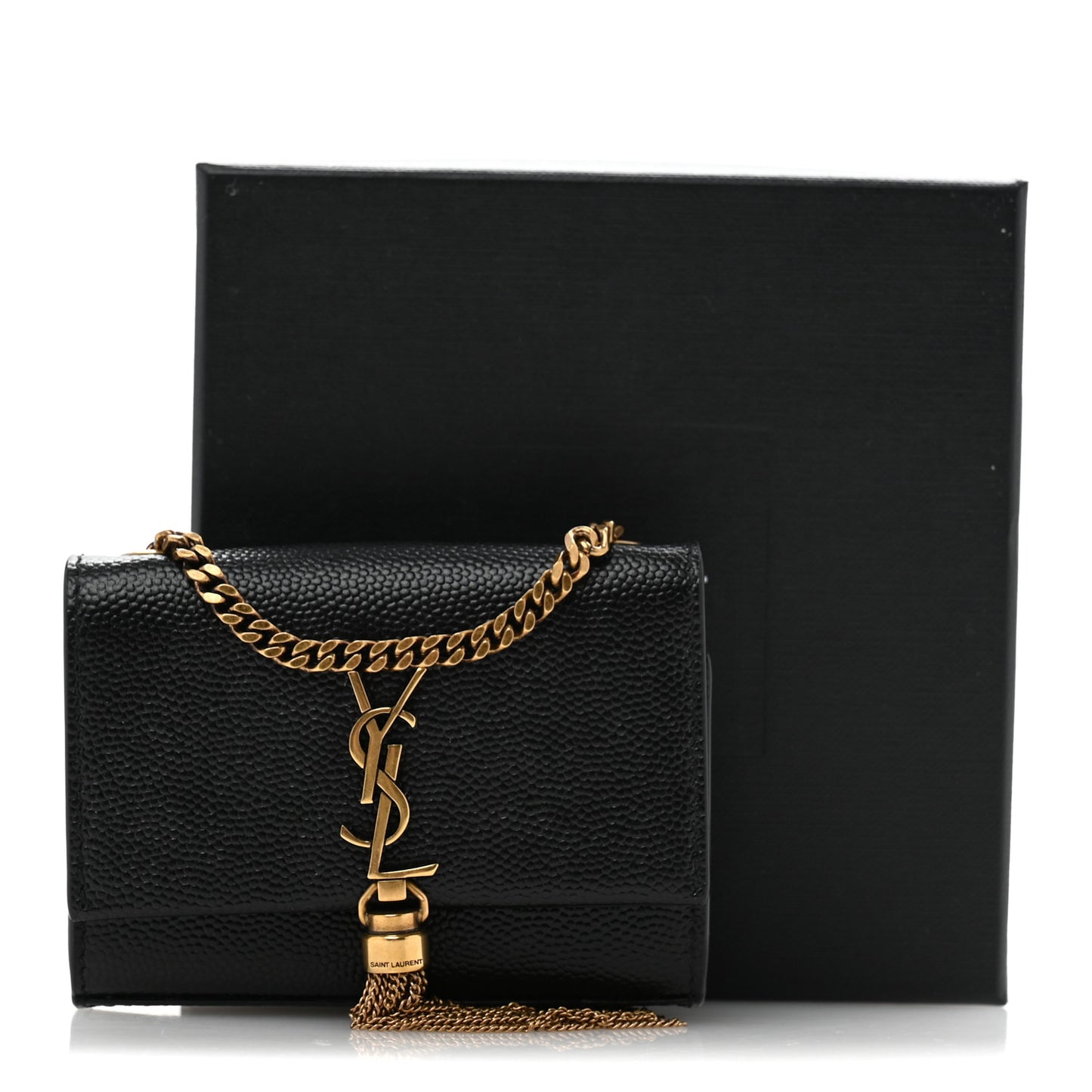 Grain De Poudre Micro Classic Monogram Kate Tassel Airpods Bag Black