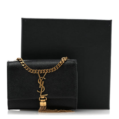 Saint Laurent Grain De Poudre Micro Classic Monogram Kate Tassel Airpods Bag Black 10 of 10