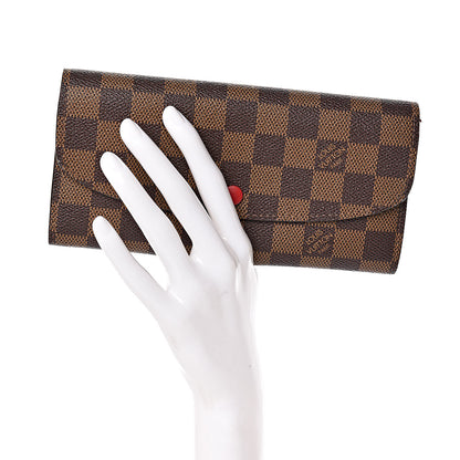 Louis Vuitton Damier Ebene Emilie Wallet Red 2 of 8