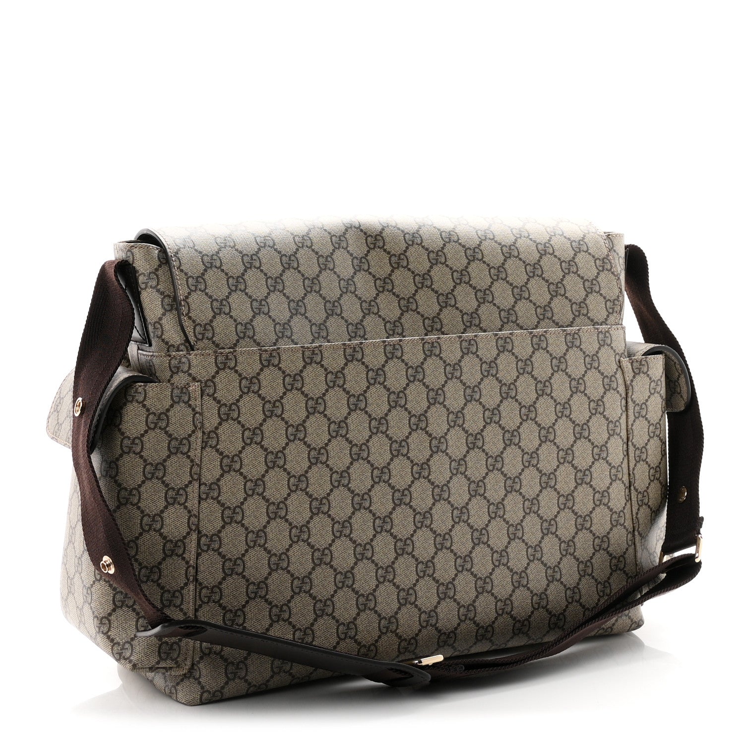 Gucci GG Plus Monogram Messenger Diaper Bag Dark Brown 4 of 11
