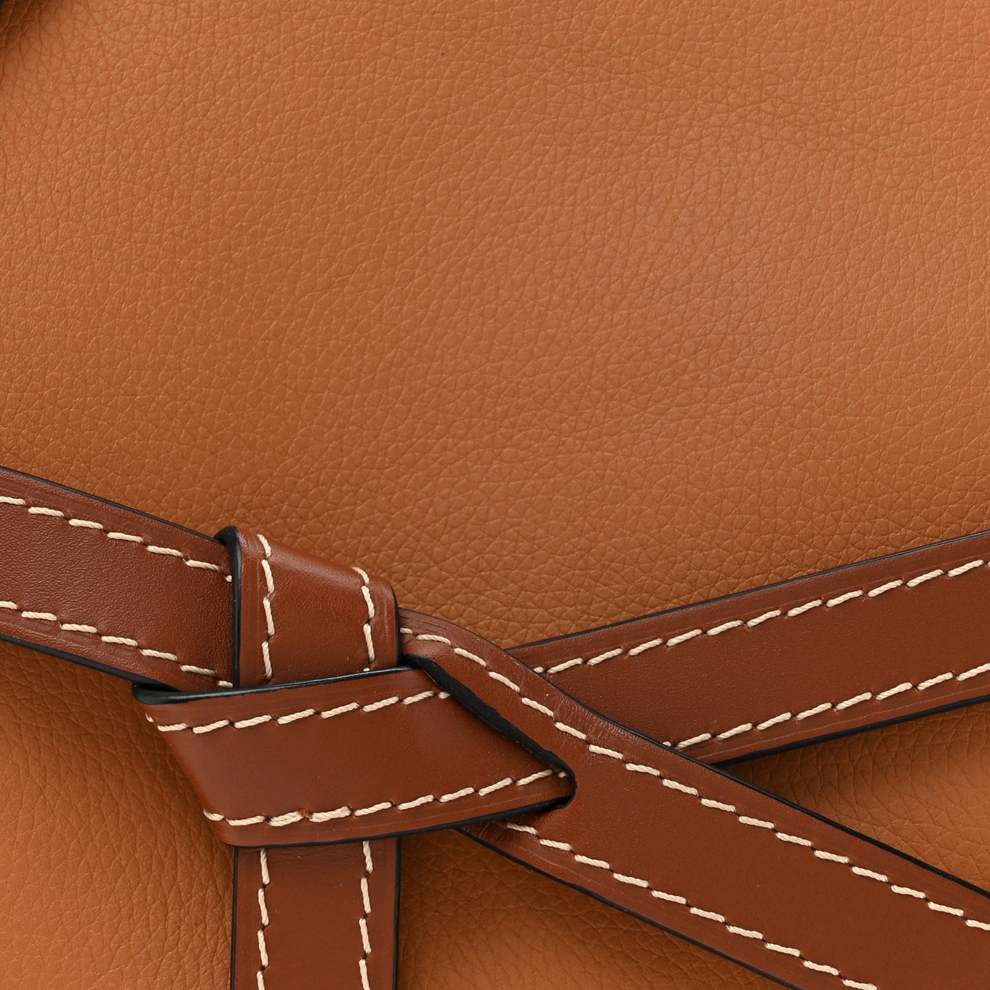 Grained Calfskin Small Gate Crossbody Bag Caramel Pecan