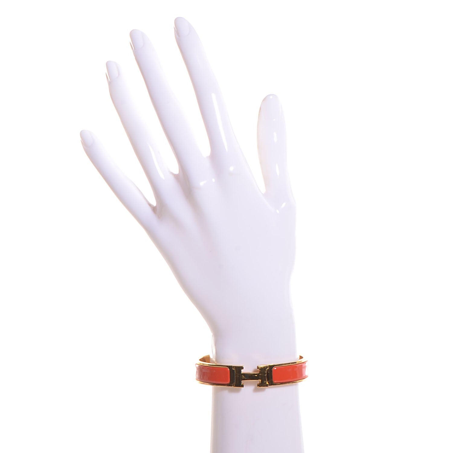 Hermes Enamel Narrow Clic Clac H Bracelet PM Orange 2 of 5
