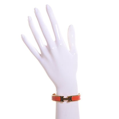 Hermes Enamel Narrow Clic Clac H Bracelet PM Orange 2 of 5