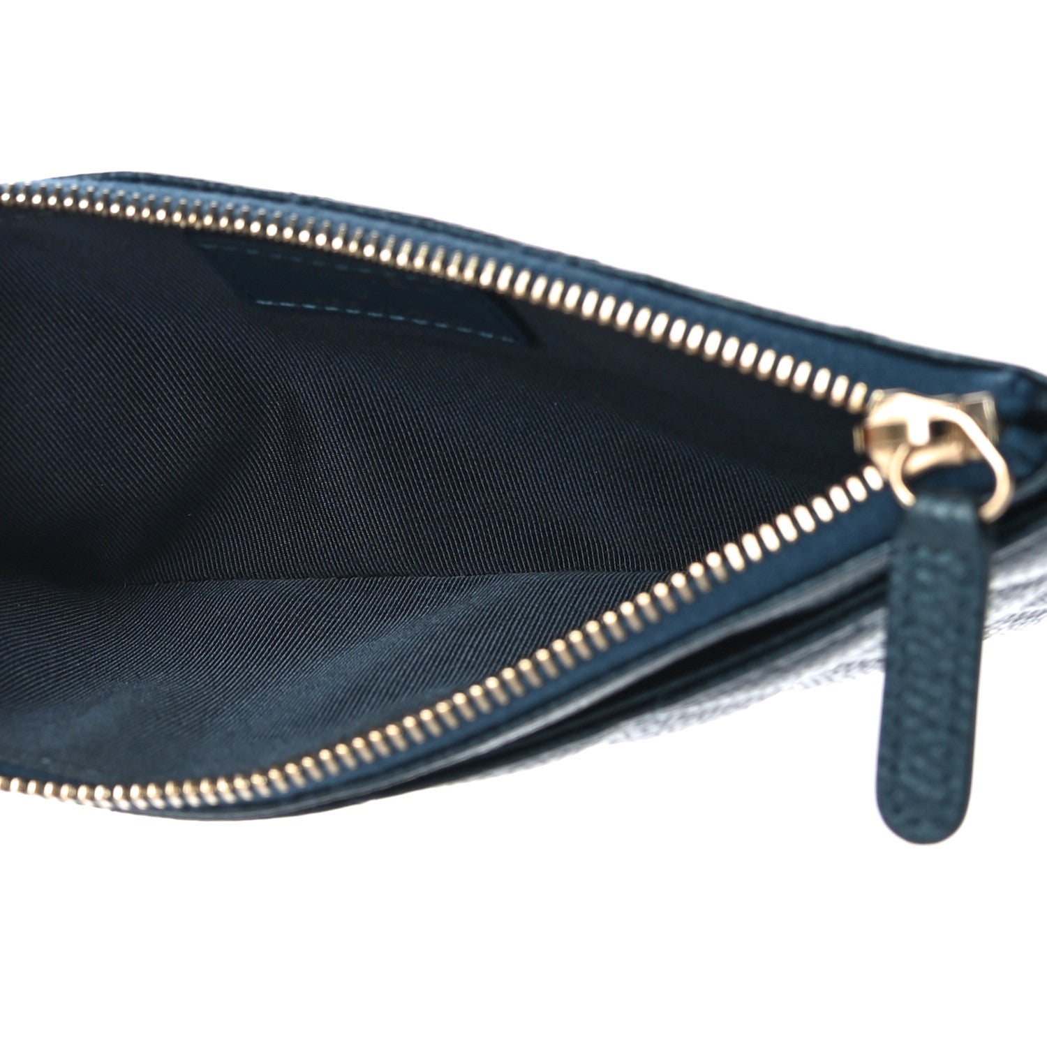 Chanel Iridescent Caviar Quilted Classic Zip Pouch Navy 5 of 11