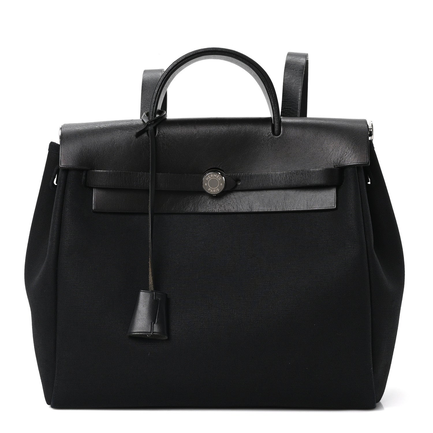 Hermes Toile Vache Calfskin Herbag 30 PM Backpack Black 1 of 10