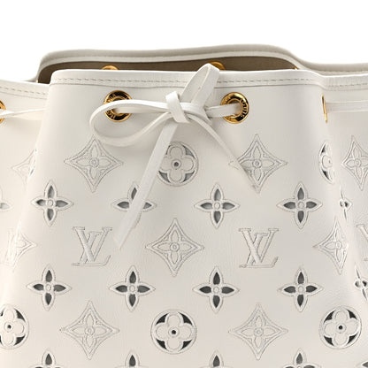 Louis Vuitton Calfskin Monogram Cutout Petit Noe White 7 of 9