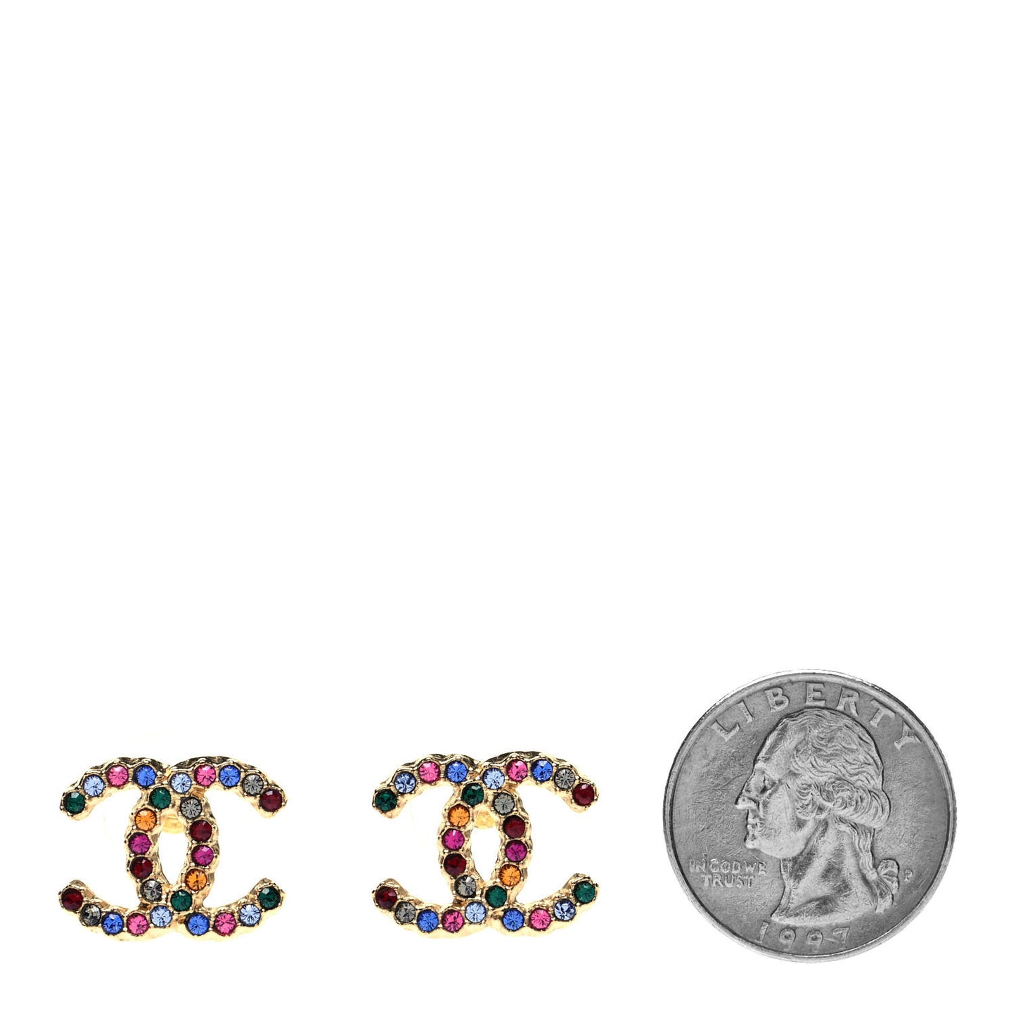 Crystal Over The Rainbow CC Earrings Gold Multicolor