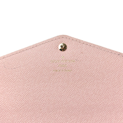 Louis Vuitton Damier Ebene Sarah Wallet NM Rose Ballerine 6 of 9