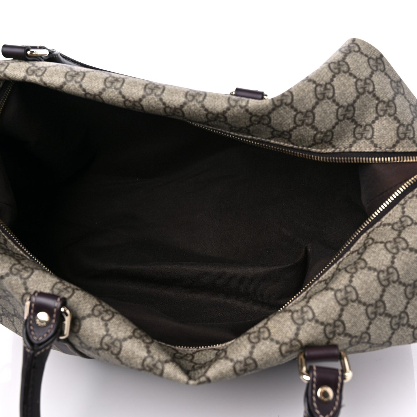 GG Plus Monogram Boston Carry On Duffle Bag Brown