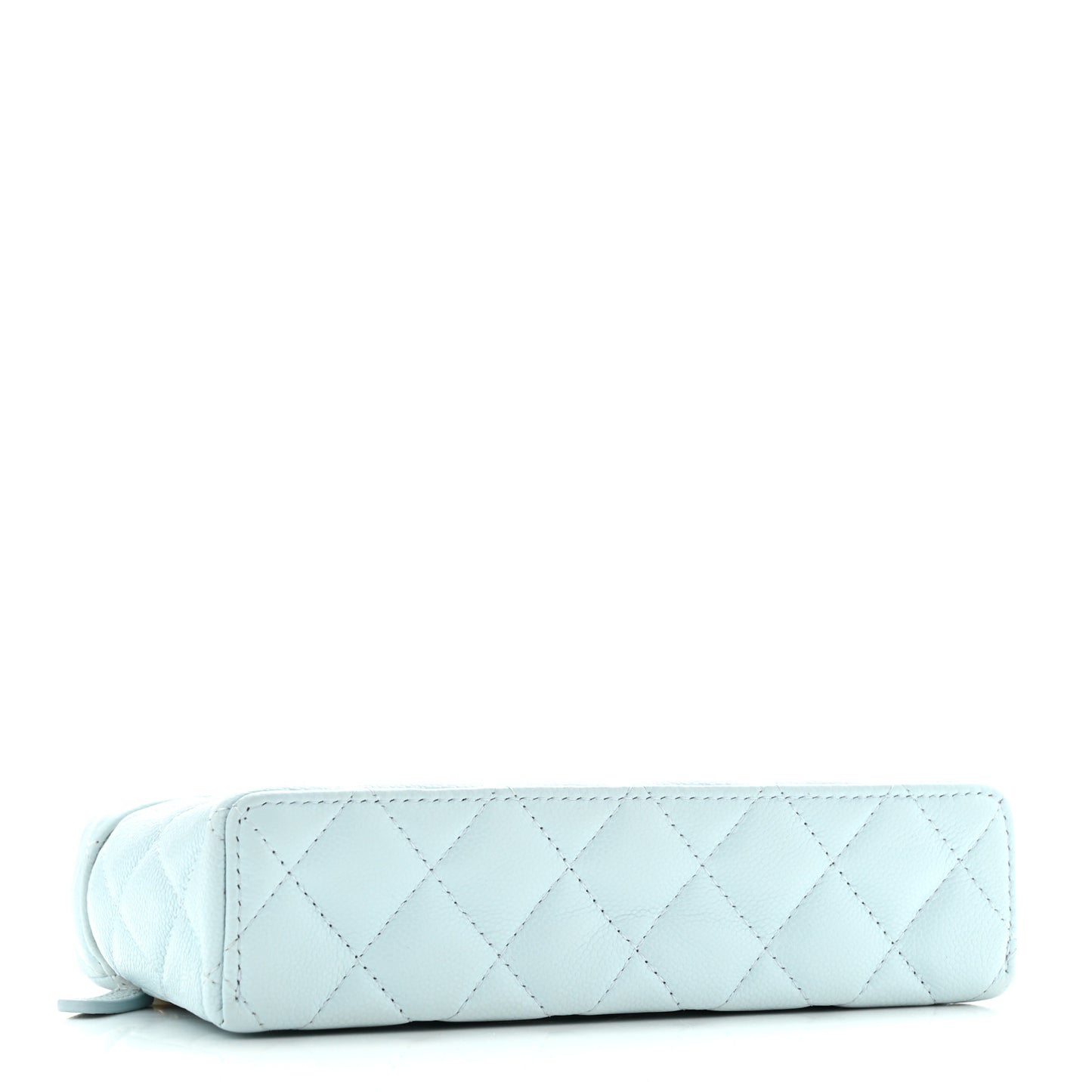 Caviar Quilted Top Handle Slim Vanity With Chain Light Blue